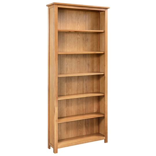 vidaXL 6-kerroksinen kirjahylly 80x22,5x170 cm täysi tammi