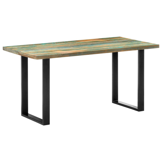 vidaXL Ruokapöytä 160x80x75 cm täysi kierrätetty puu
