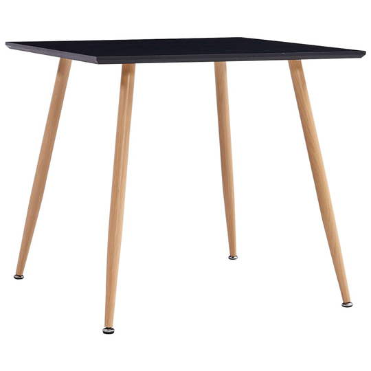vidaXL Ruokapöytä musta ja tammi 80,5x80,5x73 cm MDF