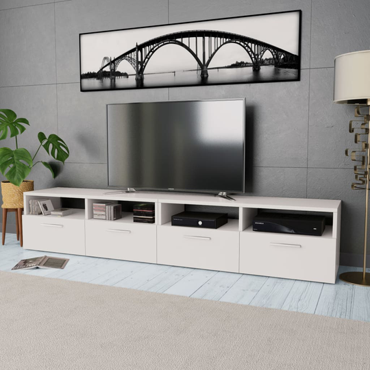 vidaXL TV-tasot 2 kpl lastulevy 95x35x36 cm valkoinen