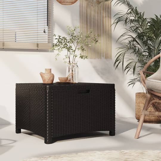vidaXL Puutarhan säilytyslaatikko 60x54x41 cm PP rottinki grafiitti
