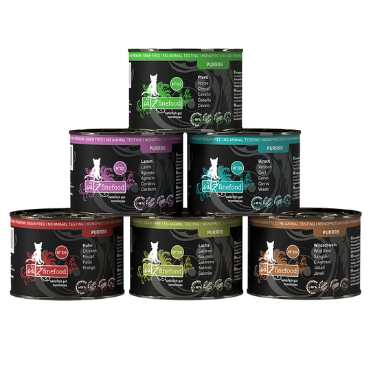 catz finefood Purrrr -säästöpakkaus: 12 x 200 g - lajitelma II (6 makua)